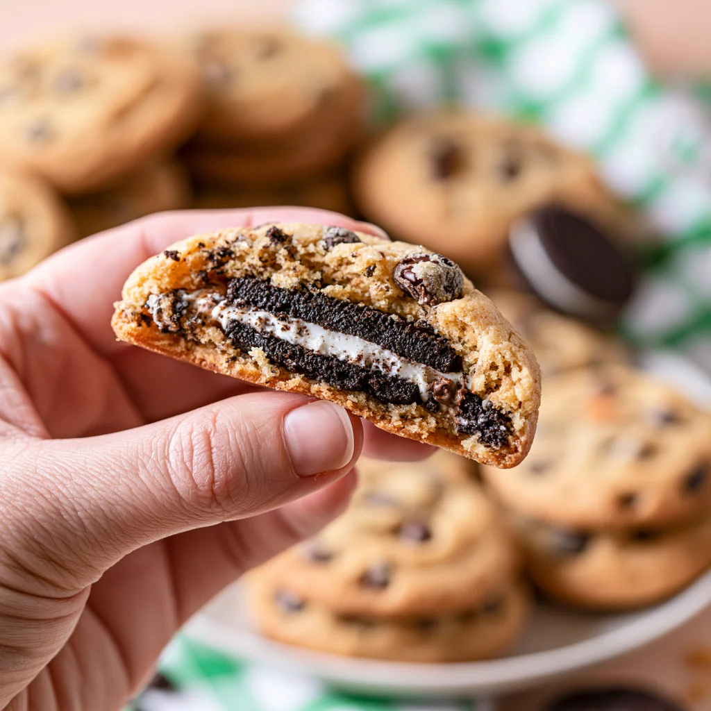 oreo stuffed chocolate chip cookies