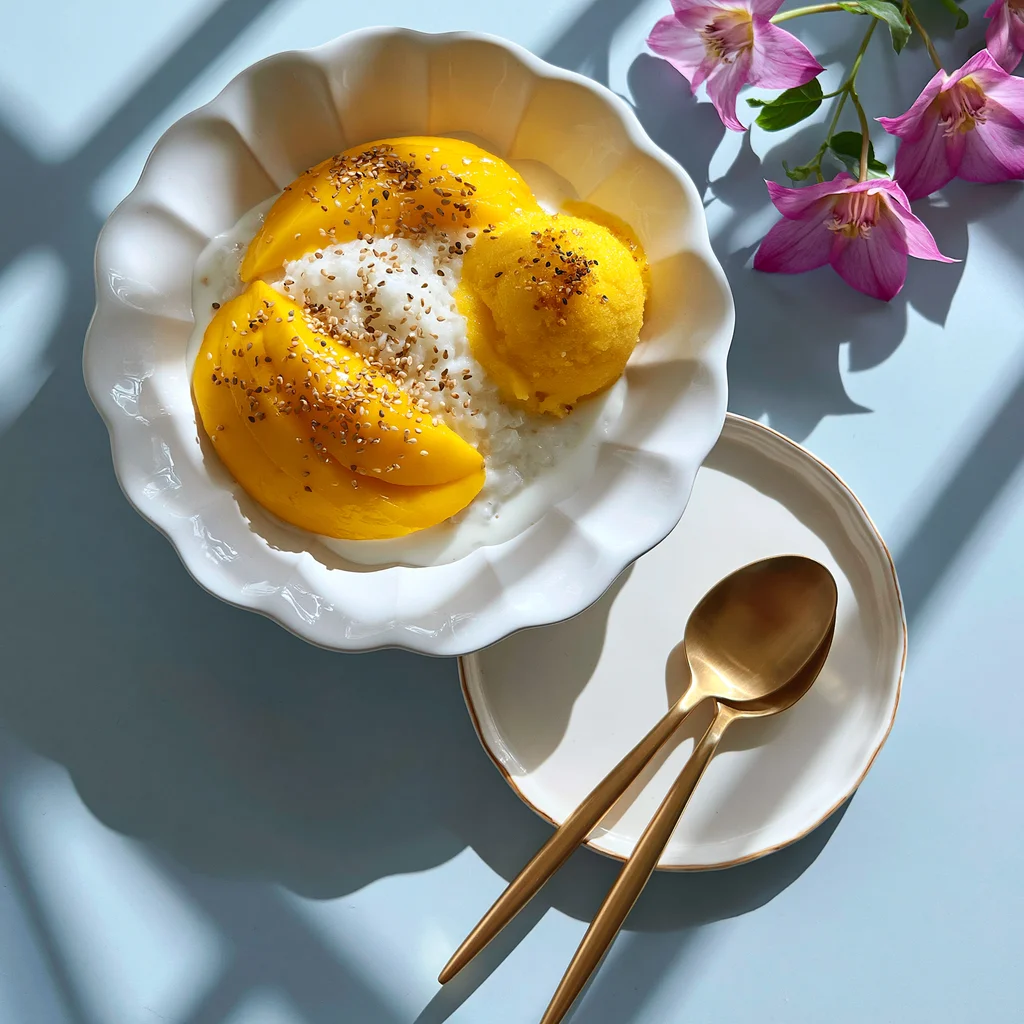 mango coconut sticky rice dessert