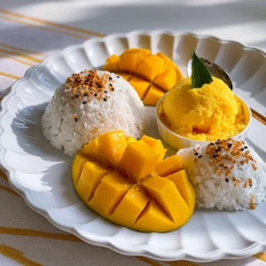 mango coconut sticky rice dessert