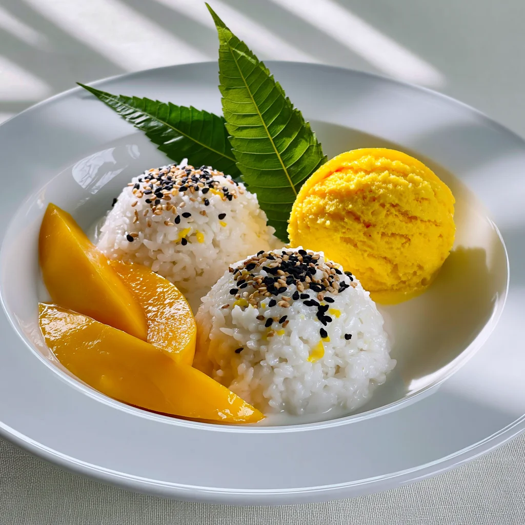 mango coconut sticky rice dessert