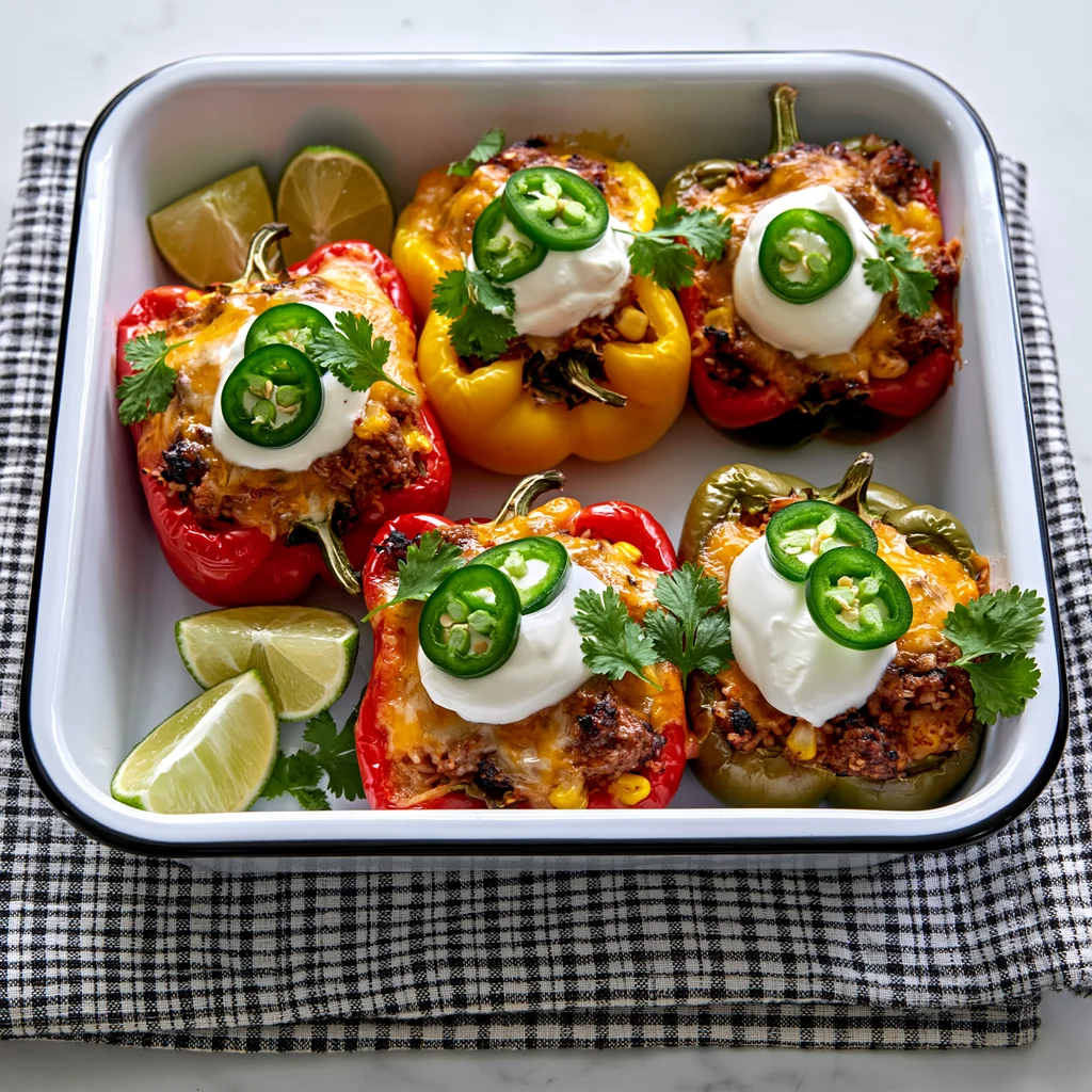 stuffed peppers with ground beef and rice