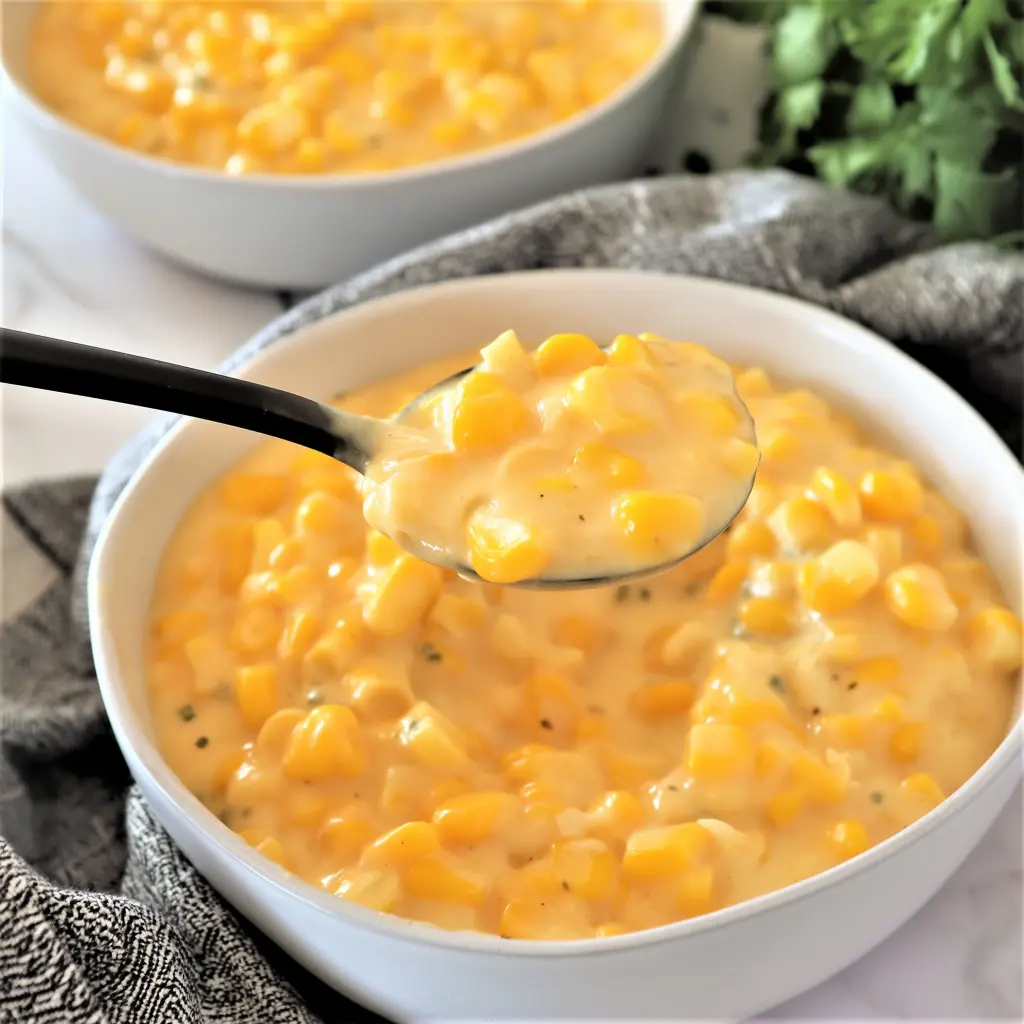 slow cooker cheddar creamed corn