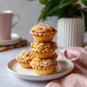 mini rhubarb crumble pies