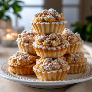 mini rhubarb crumble pies