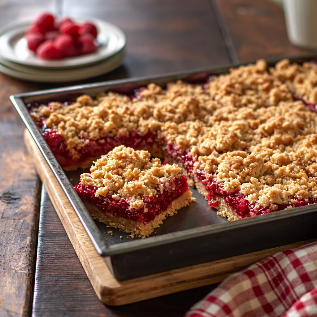 raspberry rhubarb crumble bars