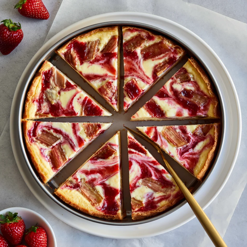 strawberry rhubarb cheesecake