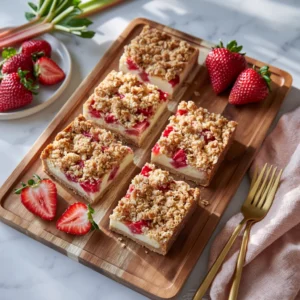 strawberry rhubarb cheesecake squares