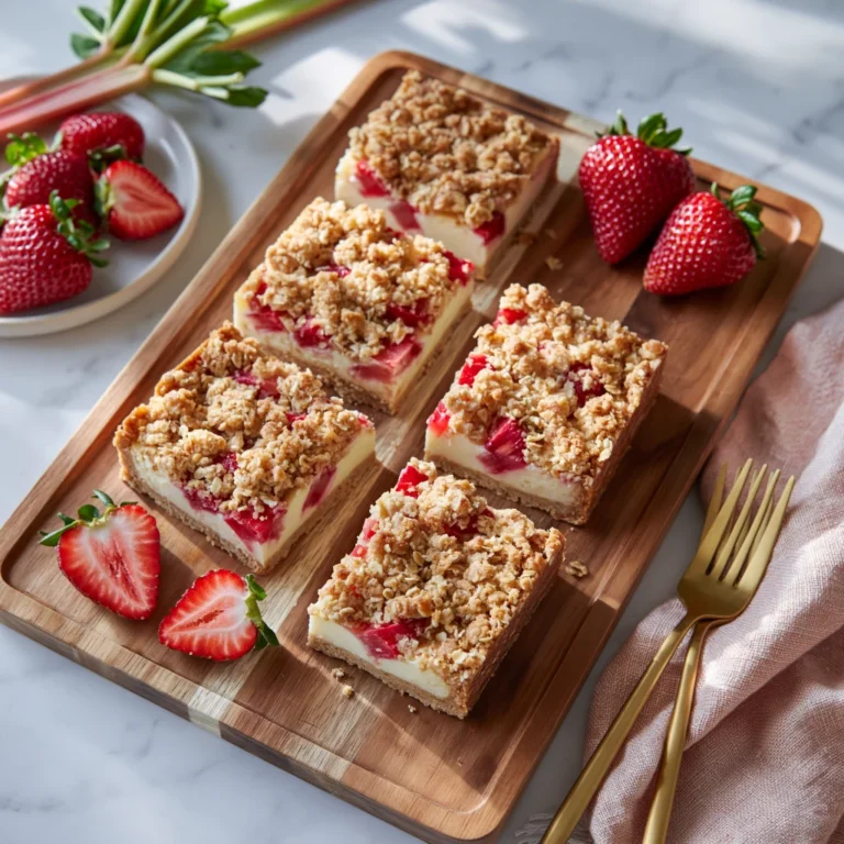 strawberry rhubarb cheesecake squares