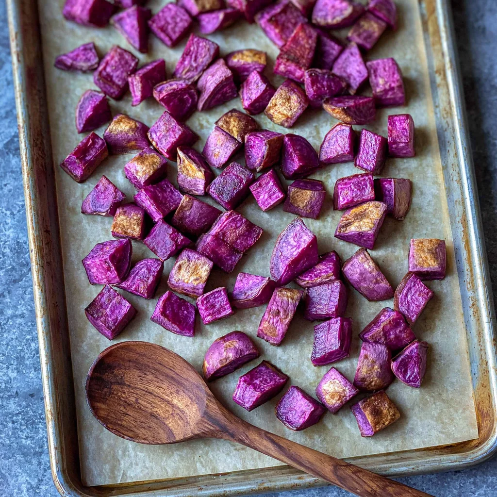 oven roasted purple sweet potatoes