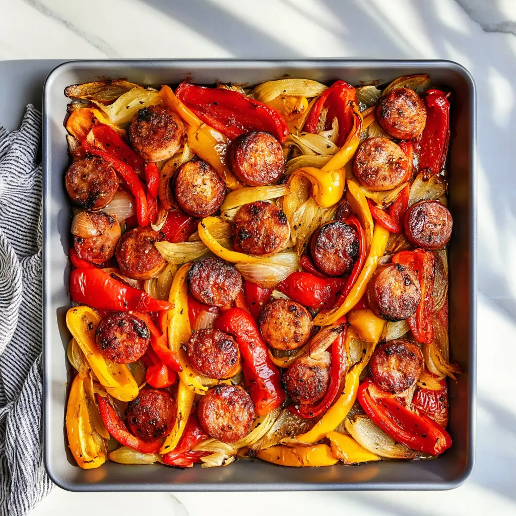 sheet pan sausage and peppers