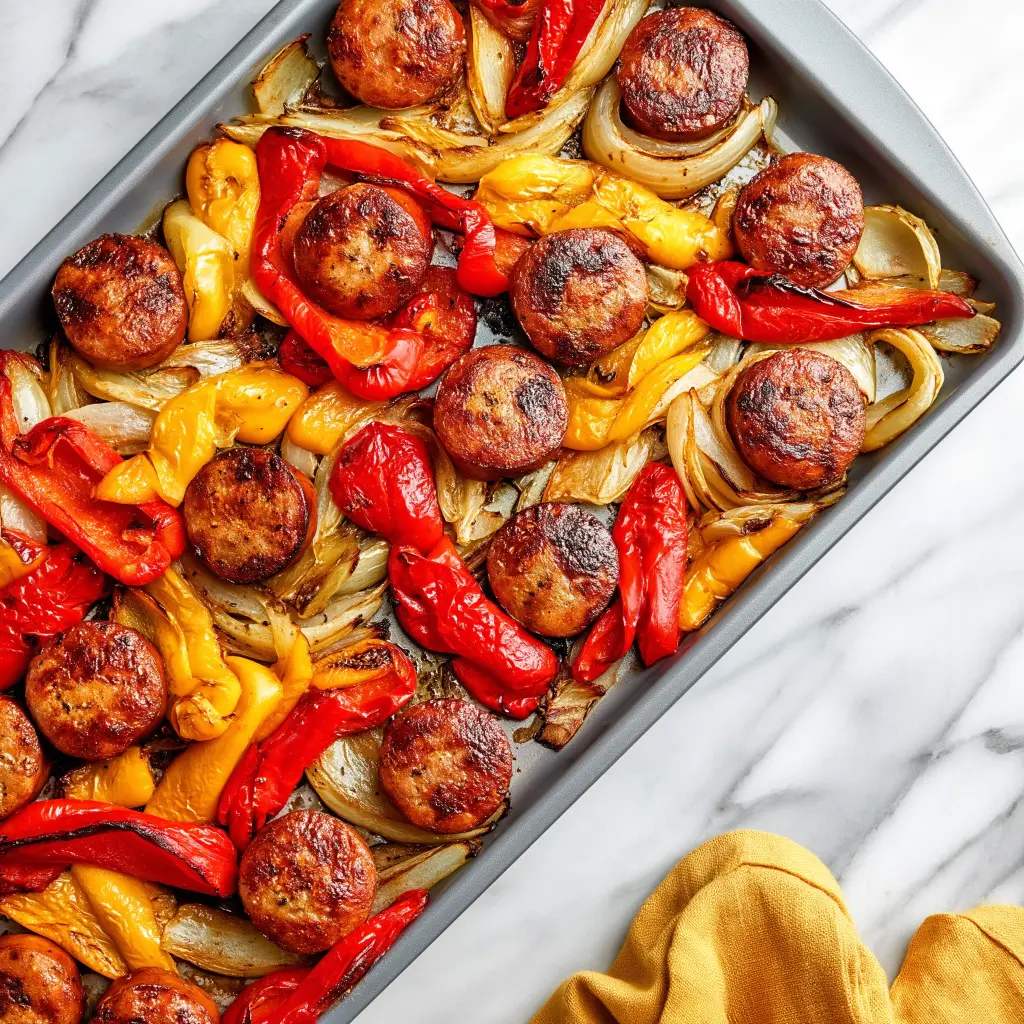 sheet pan sausage and peppers