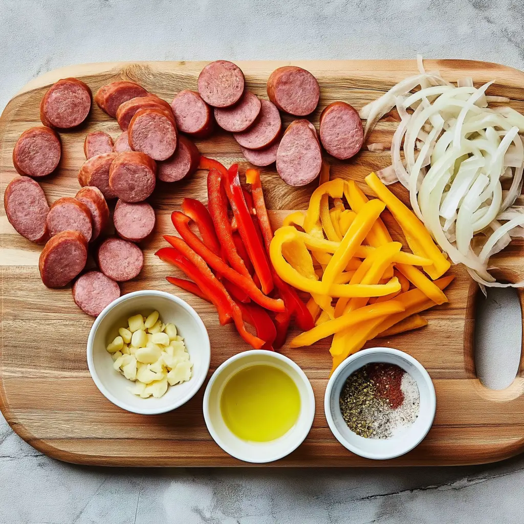 sheet pan sausage and peppers
